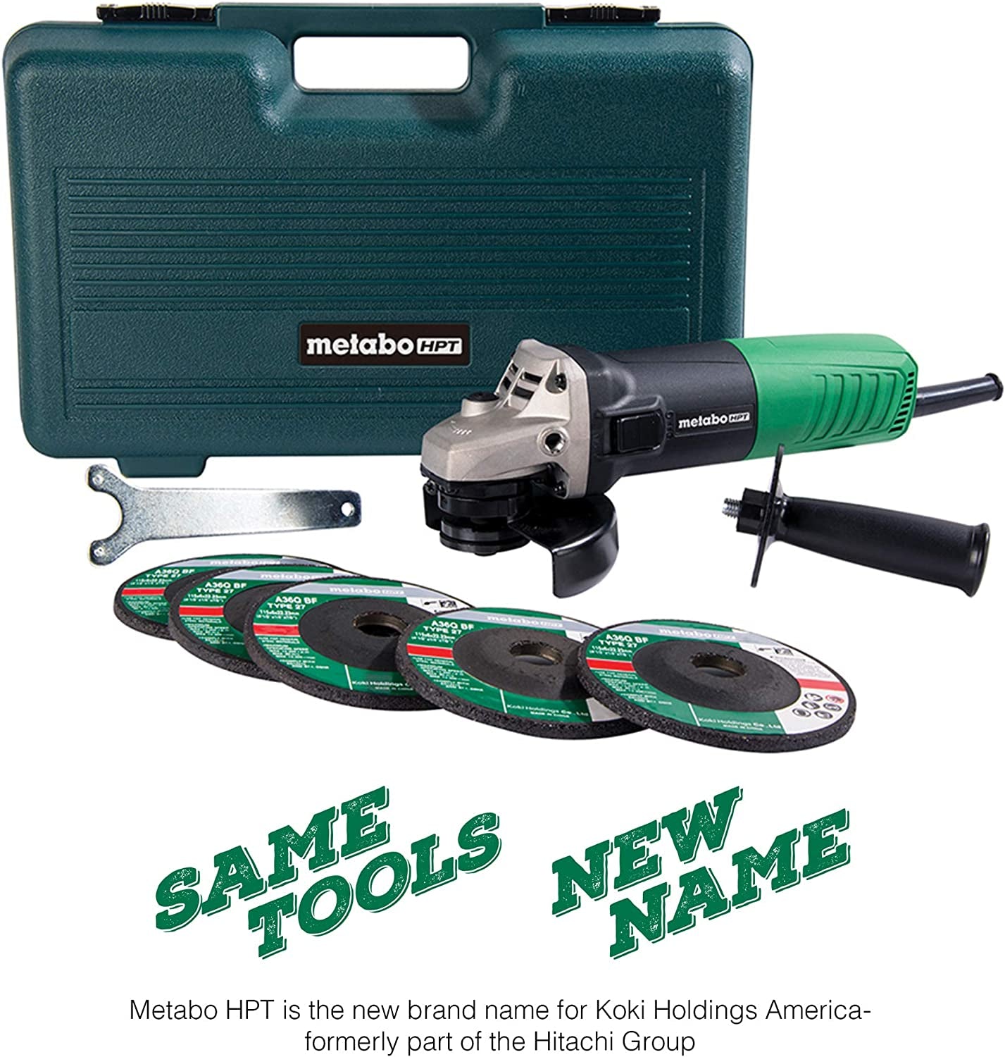 Angle Grinder | 4-1/2-Inch | Includes 5 Grinding Wheels & Hard Case | 6.2-Amp Motor | Compact & Lightweight | G12SR4