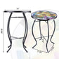 Mosaic Side Table Outdoor for Patio, Indoor Accent Table Coffee Table for Bistro, Plant End Table Small, Sunflower Round Glass Plant Table Stands