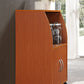 Mini Microwave Cart with Two Doors and Shelf for Storage, Cherry