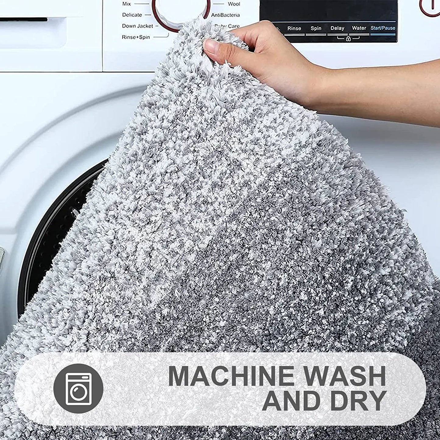 Luxury Bathroom Rug Mat, Extra Soft and Absorbent Microfiber Bath Rugs, Non-Slip Plush Shaggy Bath Carpet Runner, Machine Wash Dry, Bath Mats for Bathroom Floor, Tub and Shower, 20X59, Grey