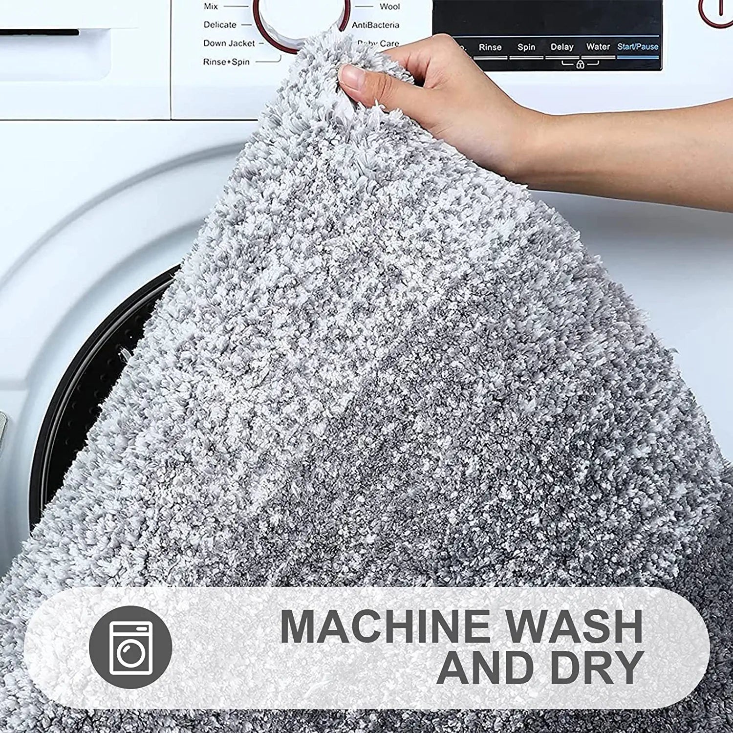 Luxury Bathroom Rug Mat, Extra Soft and Absorbent Microfiber Bath Rugs, Non-Slip Plush Shaggy Bath Carpet Runner, Machine Wash Dry, Bath Mats for Bathroom Floor, Tub and Shower, 20X59, Grey