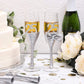 Set of 2 25th Wedding Anniversary Champagne Flutes Glasses for Mr and Mrs Toasting Party Celebration Gift