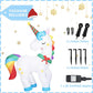 Homify 6FT Christmas Inflatables, Unicorn Inflatable with Built-in Rotating Lights, Christmas Blow Up Yard Decorations for Lawn, Garden Outdoor/Indoor Decor