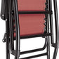Outdoor Textilene Zero Gravity Folding Lounge Rocker with Pillow, Red