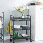 3-Tier Rolling Utility Storage Rack Cart on Wheels, Trolley Craft Cart, Multi-Purpose Organizer Shelf, Black