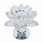 Home Decor Table Top Decoration White Crystal Lotus Flower Candle Holder
