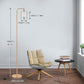 Gold Tall LED Floor Lamp Included Bulb, Modern Standing Lamp with Hanging Glass Shade, Farmhouse Indoor Simple Floor Lamp, Industrial Pole Light for Living Room, Bedroom, Office, Home Decor