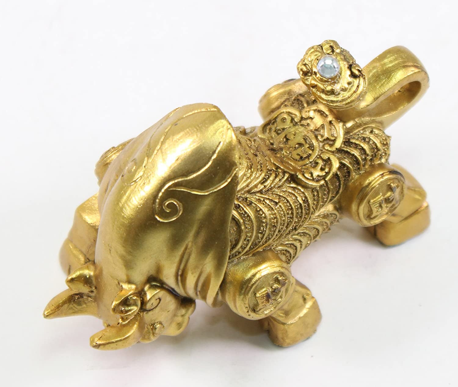Feng Shui 4" Golden Money Bull ~ Ox Wealth Statue Figurine Chinese Zodiac Home Decor Gift ~ Wall Street Golden Bull