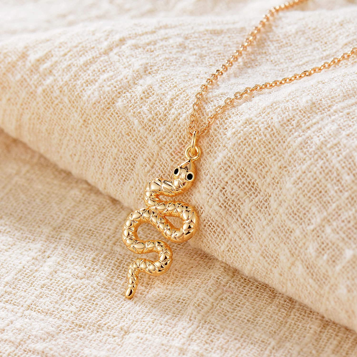 Animal Necklace for Women 18K Gold Filled Dainty Butterfly Pendant Stereoscopic Snake Necklace Eagle Necklace Gold Jewelry Gift for Her