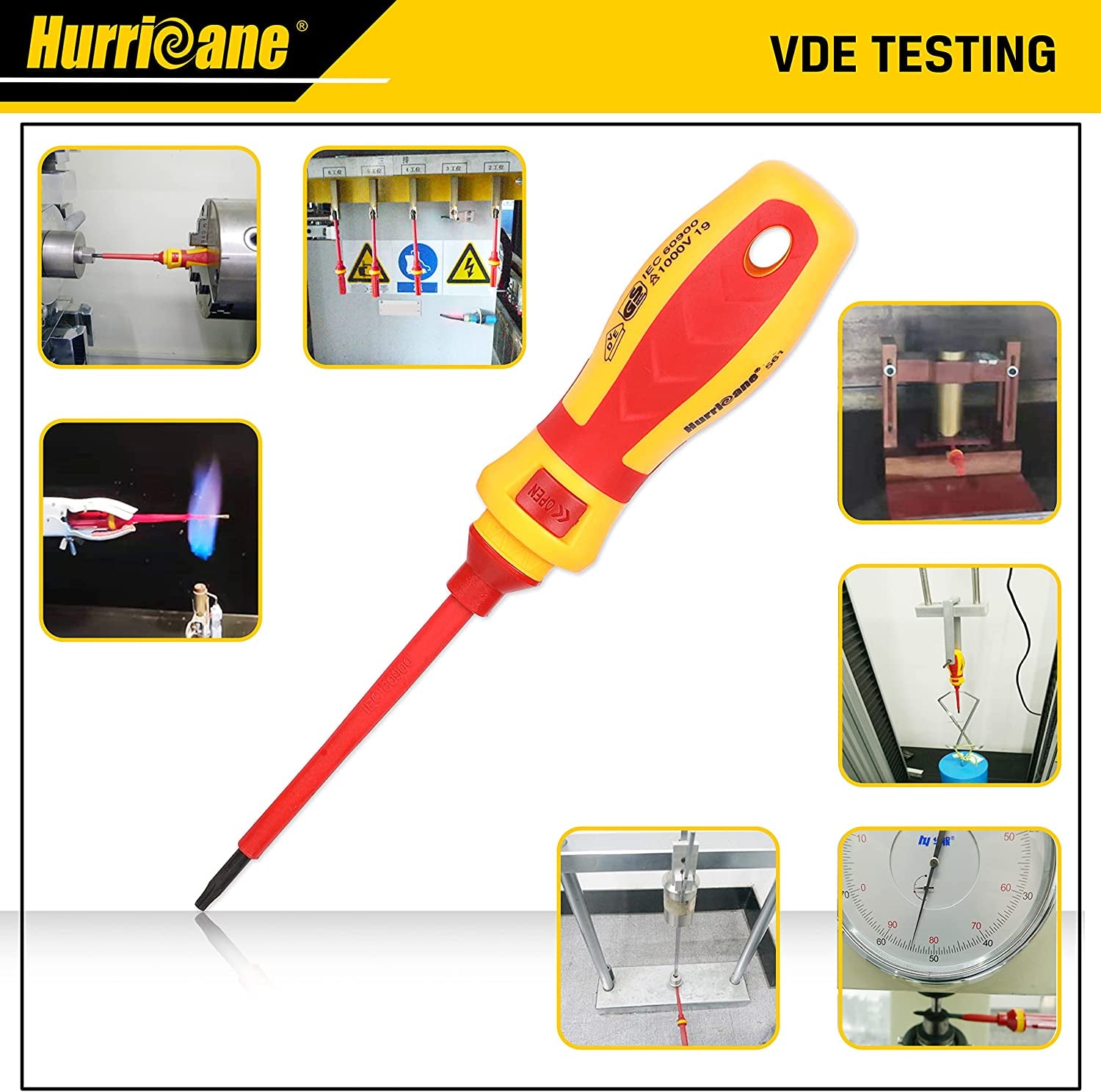 HURRICANE 1000V Insulated Electrician Screwdriver Set, All-In-One Premium Professional 13-Pieces CR-V Magnetic Phillips Slotted Pozidriv Torx Screwdriver