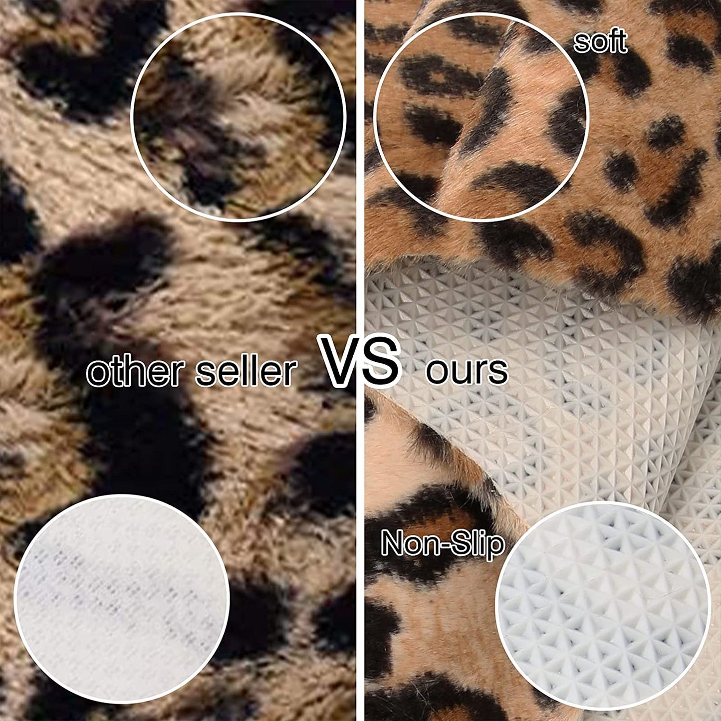 Leopard Rug Cheetah Print Rug Area Carpet Cute Western Decor Animal Skin Rugs for Living Room Bedroom Non-Slip 43.3" L X 29.5" W(3.6Ft X 2.4Ft)