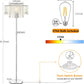 Double-Layer Lampshade Crystal Floor Lamp for Bedroom Modern Floor Lamp for Living Room,Elegant Standing Lamp,61.57" Tall Pole Lamp,Suitable for Bedroom,Living Room,Office,6W LED Bulb Included,Silver