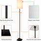 Floor Lamp-Floor Lamps for Living Room, Modern Standing Lamp Stand up Lamp with Square Linen Shade, 2700K Warm White Bulb Included, Simple Design Tall Floor Lamp for Bedroom Office Christmas-64.6In