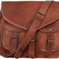 KPL 14 Inch Leather Crossbody Bags Purse Women Shoulder Bag Satchel Ladies Tote Travel Purse Full Grain Leather (Tan Brown)
