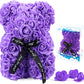 Artificial Flowers Bear for Anyone Love,Flower Gift for Her,Artificial Flowers Forever Bear,Romantic Gift for Her,Valentines,Mother,Anniversary, Birthday ,Wedding,Unique Clear Gift Box