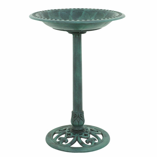 28" Height Pedestal Bird Bath Outdoor Garden Decor Vintage Yard Art Birdbath