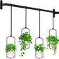 4Pcs Hanging Planters for Window, Wall and Ceiling Plant Hanger with Plastic Pots