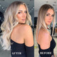 Serect Hair Extension 20" Curly Wavy Invisible Wire Adjustable Hair Extensions Fish Line Flip in Synthetic Hairpiece for Women Bleach Blonde Mix Light Ash Blonde