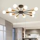 Semi Flush Mount Ceiling Light,10-Light E26 Base Modern Black Sputnik Chandelier,Industrial Ceiling Lamp Fixture for Kitchen Farmhouse Living Room Dining Room