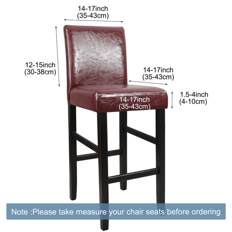 PiccoCasa 4Pcs Stretch Spandex Bar Stool Covers for Short Back Chair Navy