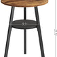 round End Table, Side Table with Wooden Shelves, 2-Tier Rustic Vintage Table for Living Room Bedroom, Metal Frames and Wooden Boards, Rustic Brown