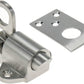 1Pc Stainless Steel Automatic Spring Loaded Latch Security Gate Door Lock with Screws for Doors, Cabinets, Drawers & Windows(Lower Latch with round Handle)