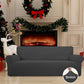 Stretch Sofa Slipcover 1-Piece Sofa Cover Furniture Protector Couch Soft with Elastic Bottom for Kids, Polyester Spandex Jacquard Fabric Small Checks (Sofa, Dark Gray)