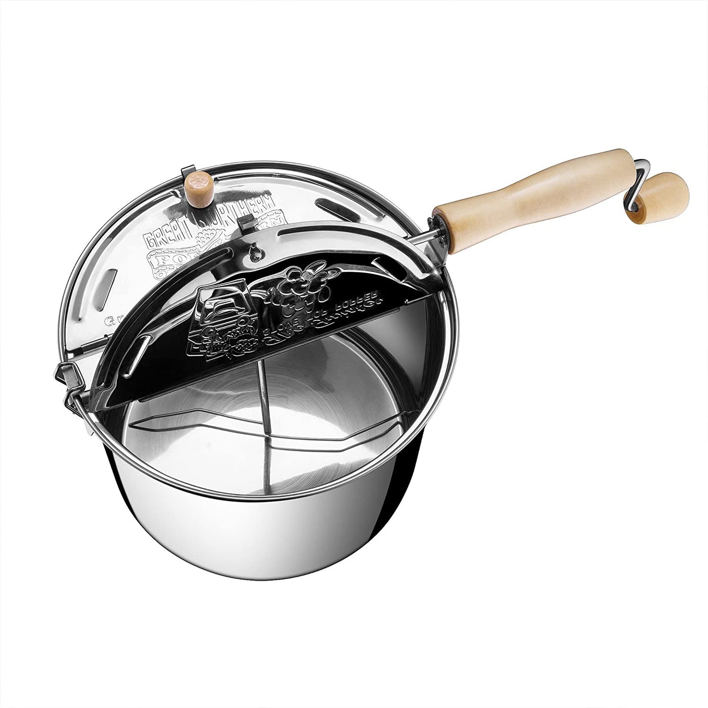 Great Northern Popcorn Original Stainless Steel Stove Top 6-1/2-Quart Popcorn Popper
