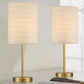 PORTRES 18.75'' Traditonal Accent Table Lamp Set of 2 for Bedroom Desk Lamps for Living Room Kids Room Study Room Office Rustic Decor Nightstand Rice Paper Lamps (Gold)