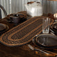 VHC Brands Farmhouse Jute Runner 13X36 Country Braided Kitchen Tabletop Design, Country Black and Tan