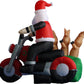 5 Foot Tall Christmas Inflatable Santa Claus and Three Reindeer on Motorcycle Outdoor Indoor Decoration