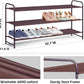 3-Tier Long Shoe Rack for Closet Stackable Wide Shoe Shelf Organizer and Storage for Floor, Entryway (Bronze)