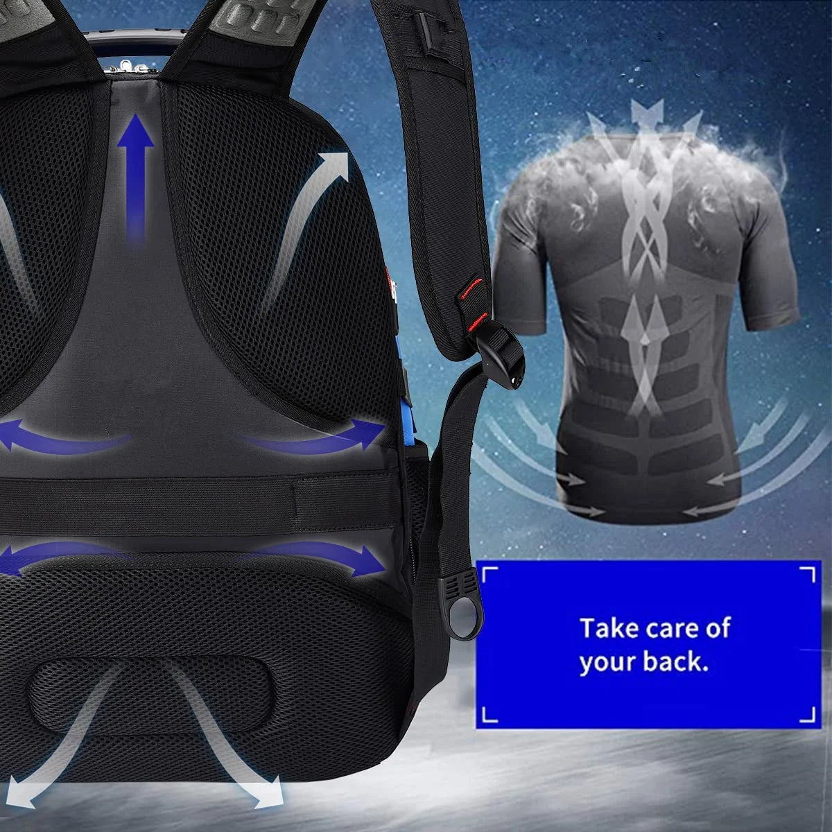 Extra Large 52L Travel Laptop Backpack with USB Charging Port Fit 17 Inch Laptops for Men Women