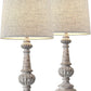 PORTRES 24.5'' Traditional Table Lamp Set of 2 for Living Room Linen Fabric Lampshade Bedside Nightstand Lamps for Bedroom Kids Room Study Room Office Rustic Table Lamps Resin