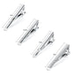 4Pcs Gentleman Silver Metal Simple Necktie Tie Clip Bar Clasp Clip Clamp Pin Set