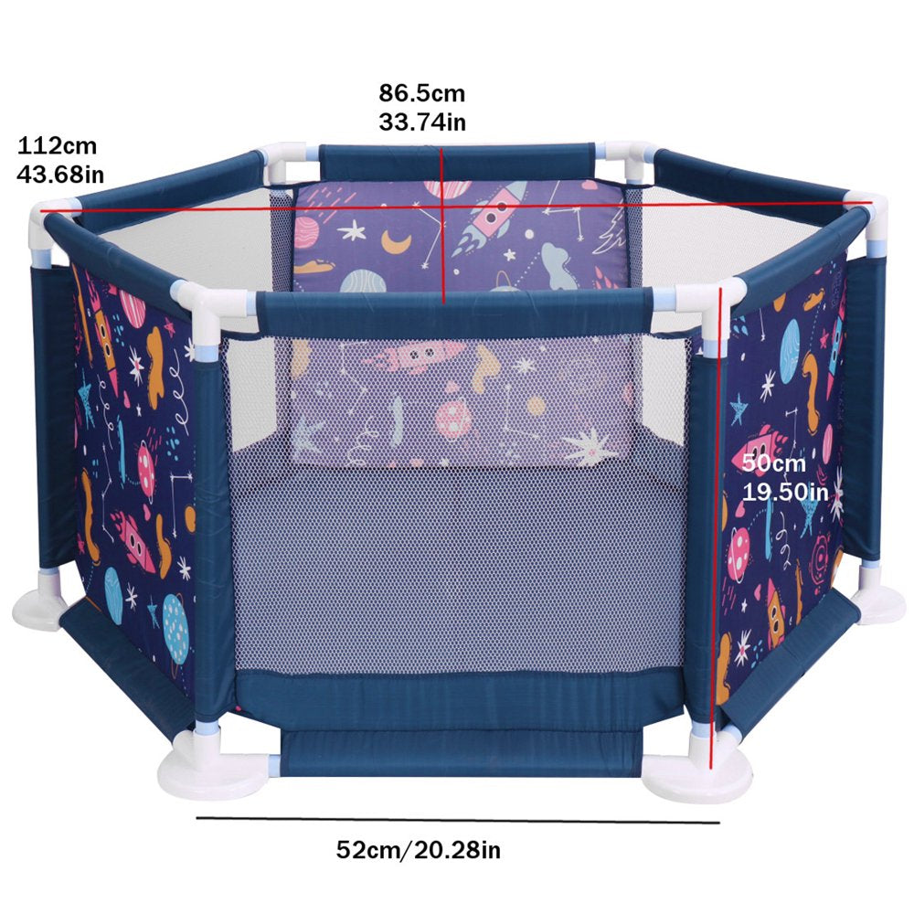 43 Inch Tight & Firm Baby Playpen Baby Playard with Breathable Mesh and Playmat, Intant Newborn Play Game Fence Kids Playinghouse for 0-2 Year Old