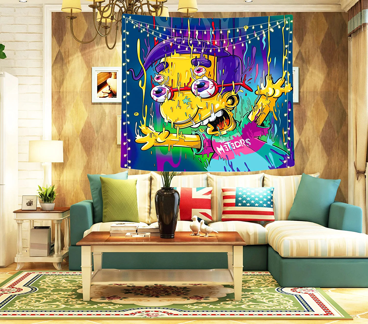 Honweii the Simpsons Tapestry Bart Tapestry Wall Hanging Home Decoration Blacnket for Bedroom(51.1'' X 59.1'' Inches,130*150 Cm)-2