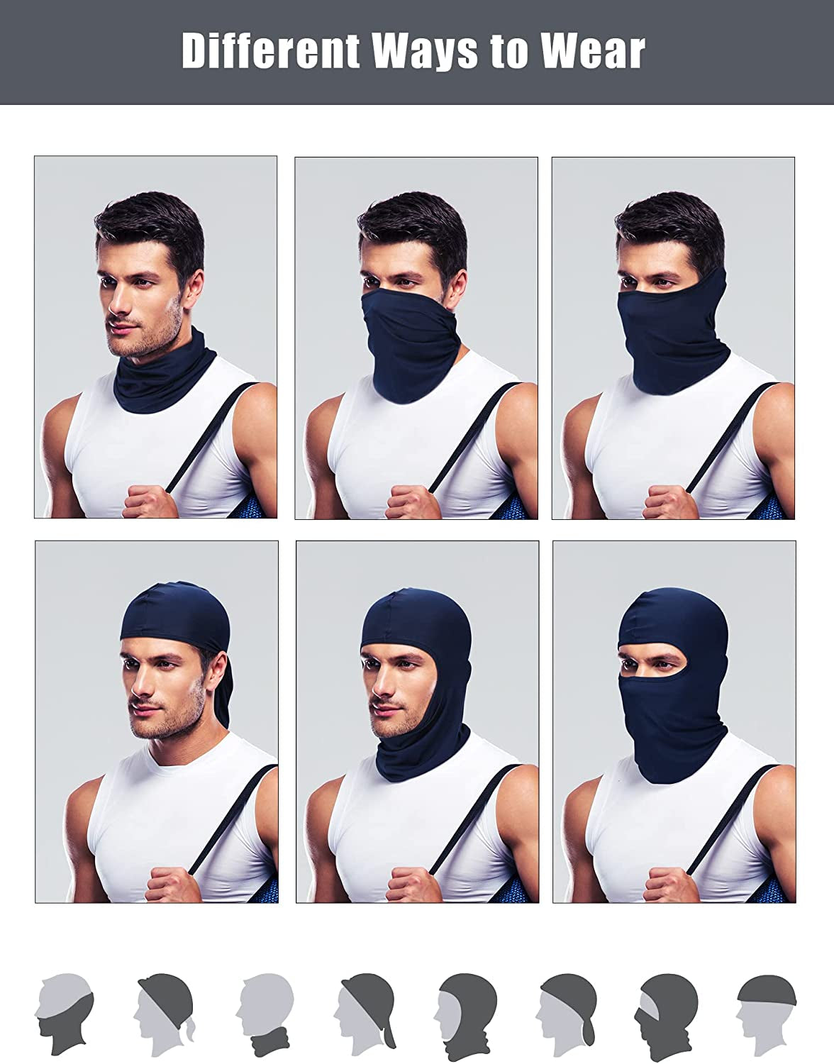 9 Pcs Ski Mask for Men Full Face Helmet Mask Balaclava Winter Neck Gaiter Outdoor Cycling Windproof Hood
