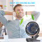 USB Powered Clip on Fan, 6 Inch Portable Fan with Cord, 3 Speeds Strong Airflow, Small Fan with Sturdy Clamp, Quiet Personal Desk Fan & Clip Fan