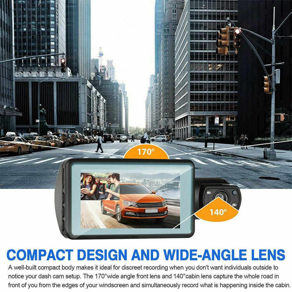 HD 1080P Dual Lens Dash Cam Car DVR Front & inside Camera Video Night Vision USA