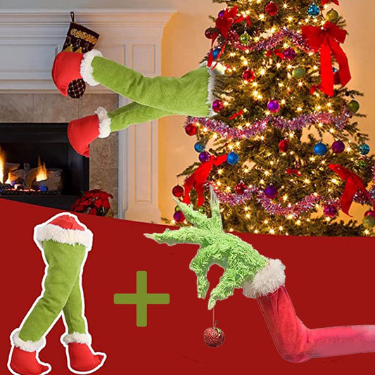 2pcs Christmas Green monster Plush Doll Christmas Tree Decoration