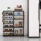 Shoe Rack Shoe Shelf Shoe Storage Organizer with Side Hooks for Entryway, 24-30 Pairs Metal Shoe Rack Taller Shoes Boots Organizer