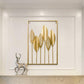 Gold Leaf Wall Decor 2 Piece Art Golden Metal Leaves Home Decorations Living Room Large Hangings Cutout Sculptures Accent Two Decorative Bathroom Modern Bedroom Iron over Couch (2P)