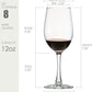 [Set of 8, 12 Ounce] All-Purpose Wine Glasses, Classic