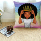 Plush Pillow Cases Black Girl Magic Throw Pillow Covers for Girls,African American Women Girl with Crown Pillowcase,Afro Girls Black Queen Princess Cushion Cover Cases,Pink Colorful ,18 X 18 Inch
