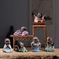 Ceramic Tiny Cute Buddha Statue Monk Figurine Creative Baby Buddha Crafts Adorable Ornaments Classic Delicate Ceramic Arts and Crafts Small (7 X 10 Cm) (Green)