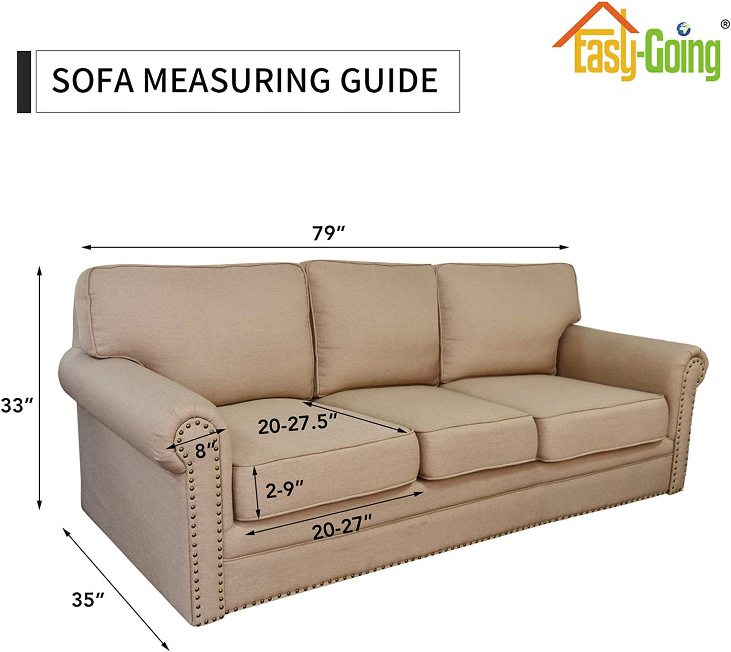 4 Pieces Stretch Couch Cover Sofa Cover for Dogs Washable Sofa Slipcover for 3 Separate Cushion Couch Spandex Jacquard Fabric Elastic Furniture Protector for Pets, Kids (Light Gray, Sofa)