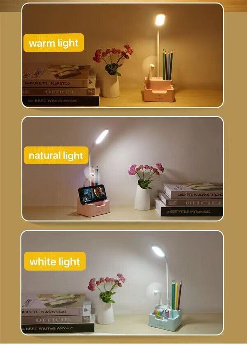 Touch LED Desk Lamp Bedside Study Reading Table Light USB Ports Dimmable Holder