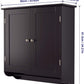 Bathroom Wall Cabinet, over the Toilet Space Saver Storage Cabinet, Medicine Cabinet with 2 Doors Cupboard with Adjustable Shelf and Towels Bar, Dark Brown
