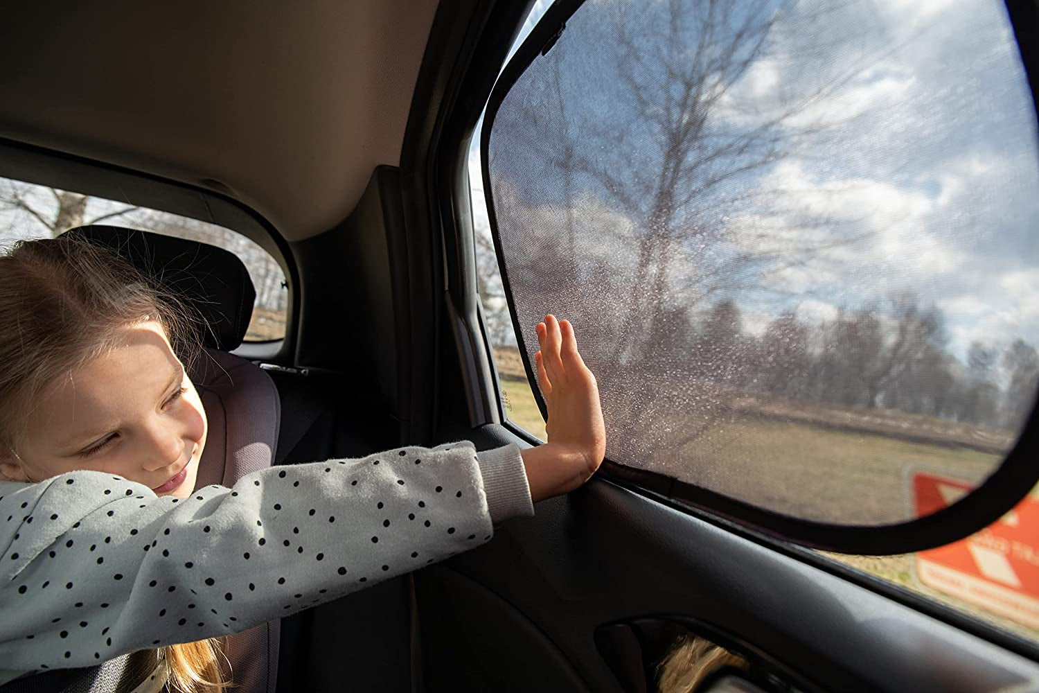 Car Window Shades for Baby - (4 Pack) - 21"X14" Cling Window Shades for Car Baby - Car Sun Shade, Glare and UV Rays Protection for Your Child - Baby Window Car Shade for Side Window